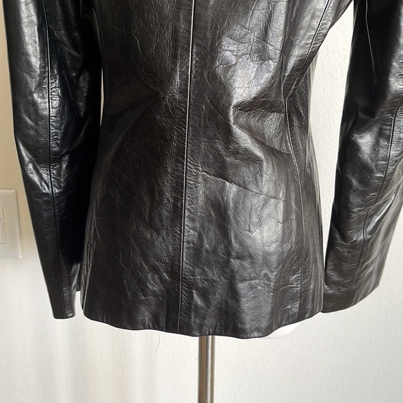 Woman’s leather jacket chaiken and Capone black size 8 vintage - Picture 7 of 10
